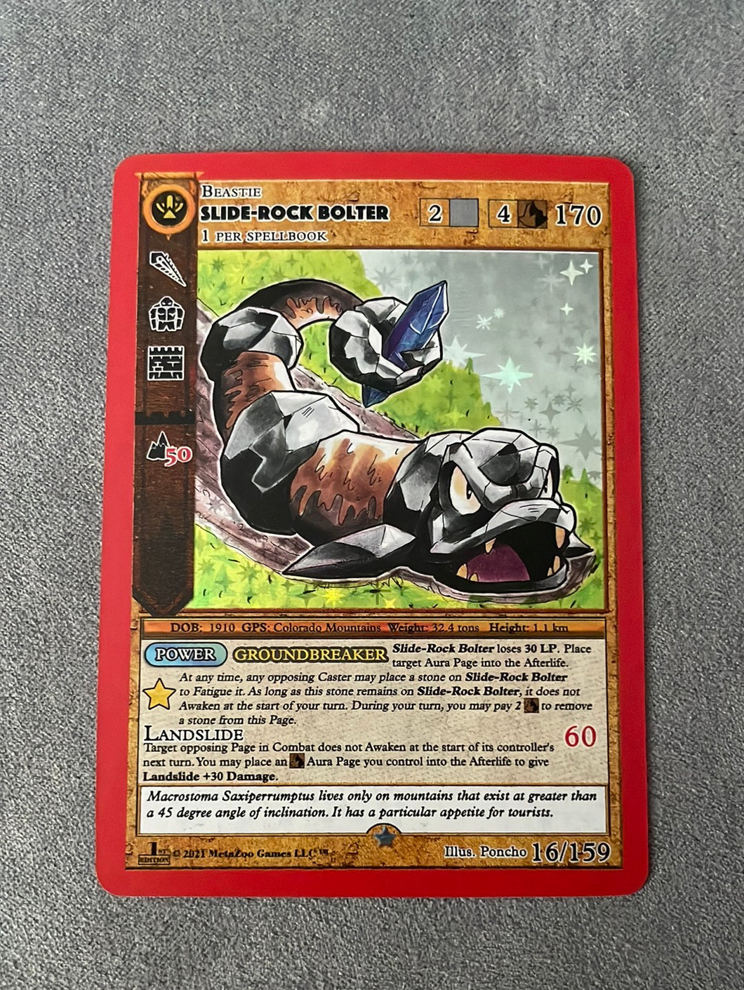 Cryptid Nation Slide Rock Bolter 1st Edition Full Holo FH